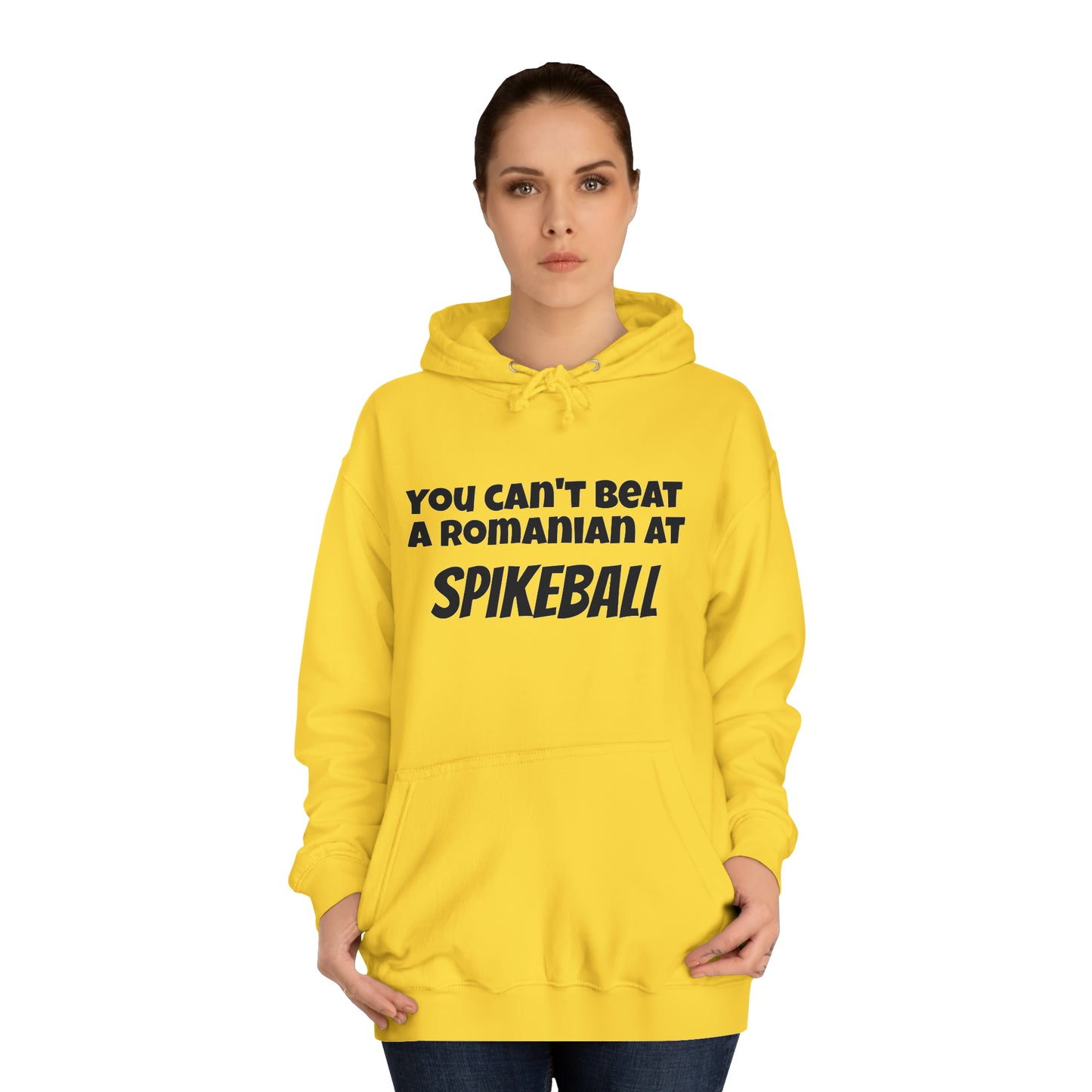 "You can't beat a Romanian at Spikeball" Hoodie