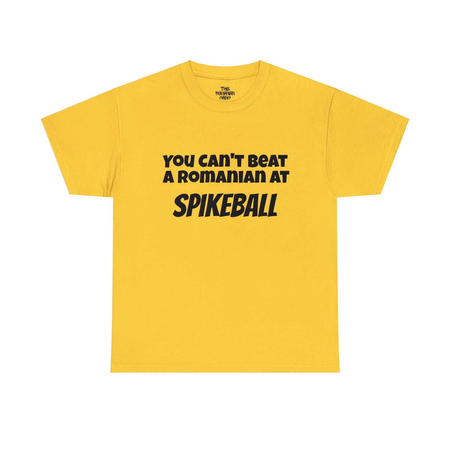 "You can't beat a Romanian at Spikeball" T-shirt