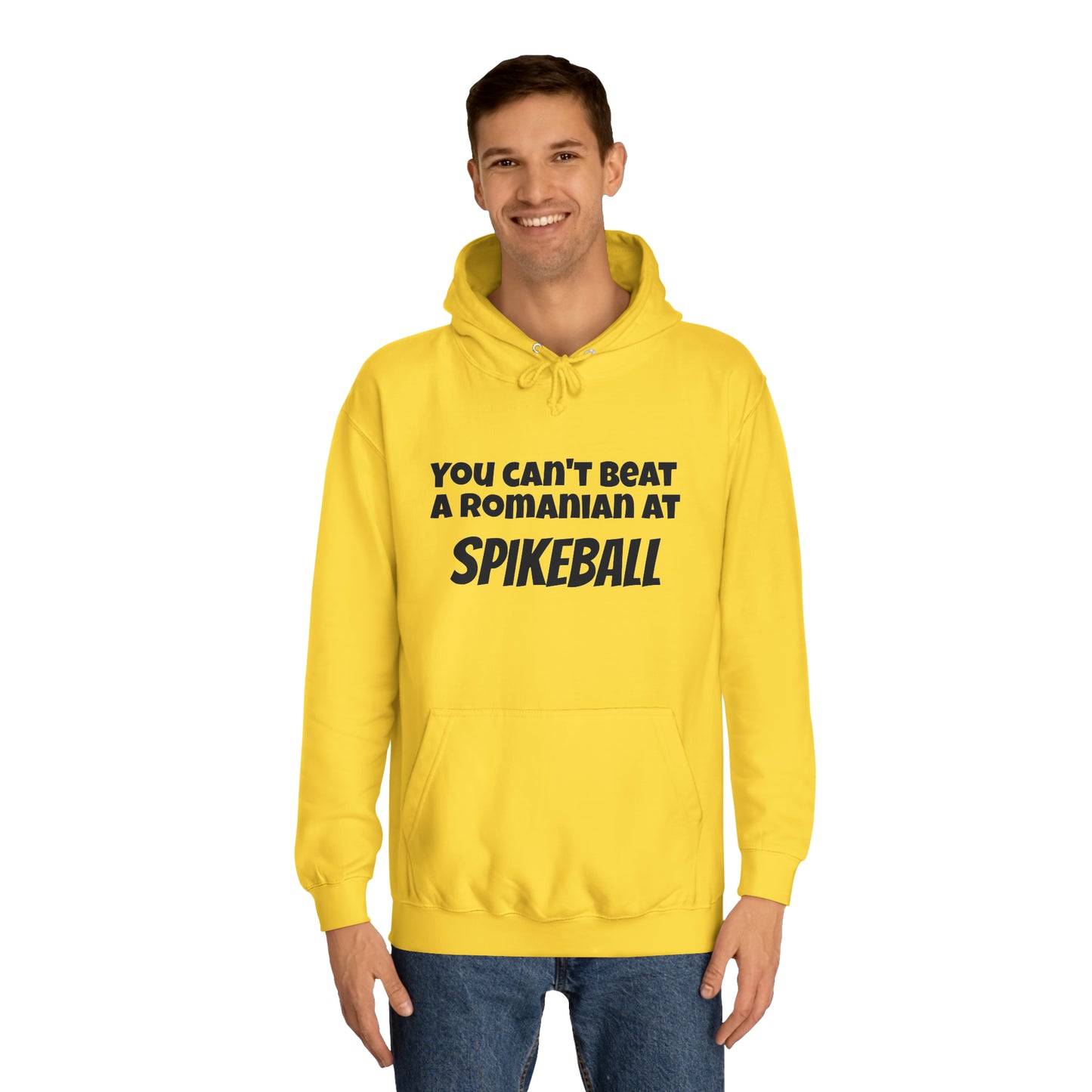 "You can't beat a Romanian at Spikeball" Hoodie